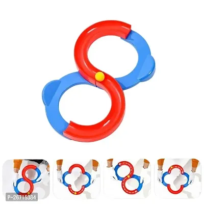 8 Shape Infinite Loop Interaction Balancing Track Toy Creative Track with 2 Bouncing Balls for Kids, Best Hand-Eye Coordination Developing Indoor Games for Kids - Multicolor