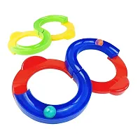 8 Shape Infinite Loop Interaction Balancing Track Toy Creative Track with 2 Bouncing Balls for Kids, Best Hand-Eye Coordination Developing Indoor Games for Kids - Multicolor-thumb2