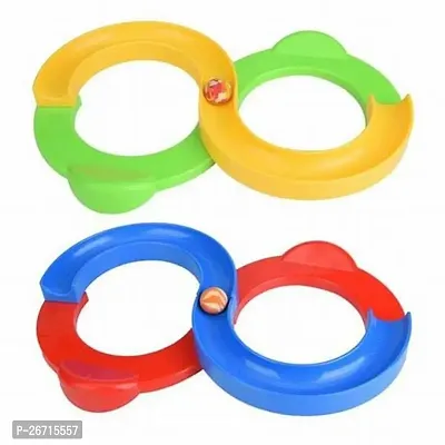 8 Shape Infinite Loop Interaction Balancing Track Toy Creative Track with 2 Bouncing Balls for Kids, Best Hand-Eye Coordination Developing Indoor Games for Kids - Multicolor-thumb0