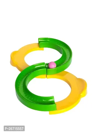 8 Shape Infinite Loop Interaction Balancing Track Toy Creative Track with 2 Bouncing Balls for Kids, Best Hand-Eye Coordination Developing Indoor Games for Kids - Multicolor-thumb3
