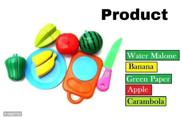 Cutting Fruit Vegetable Play Food Kitchen Toys with Chopping Board and Knife Pretend Play Educational Toy for Toddler Children Birthday Gift