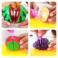 Cutting Fruit Vegetable Play Food Kitchen Toys with Chopping Board and Knife Pretend Play Educational Toy for Toddler Children Birthday Gift-thumb1