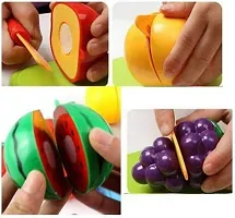 Cutting Fruit Vegetable Play Food Kitchen Toys with Chopping Board and Knife Pretend Play Educational Toy for Toddler Children Birthday Gift-thumb1