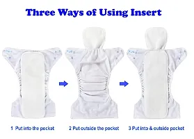 Teri Beri Baby's All in One Washable Reusable Adjustable Cloth 2 Diapers with 2 Inserts (Assorted Colour)-thumb4