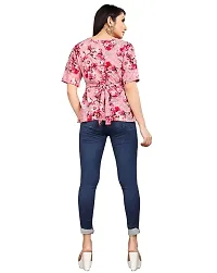 TERI BERI Women's Cotton Floral Print Tunic Top (S, Pink.)-thumb3