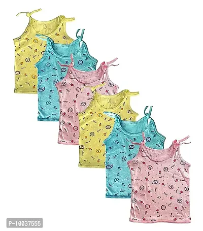 Teri Beri Baby's Hosiery Cotton U Nadi Printed Jabla Top Shirt - Pack of 6 (0-3 Months) Multicolored (Style 1)