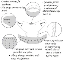 Teri Beri Baby's All in One Washable Reusable Adjustable Cloth 2 Diapers with 2 White Inserts (Assorted Colour)-thumb3