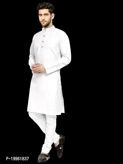 Stylish Fancy Cotton Solid Kurtas For Men-thumb0