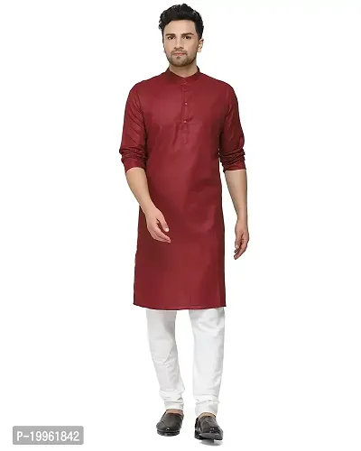 Stylish Fancy Cotton Solid Kurtas For Men-thumb0