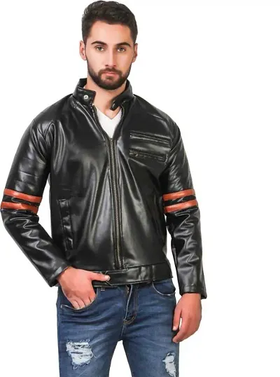 PU Leather Solid Jackets