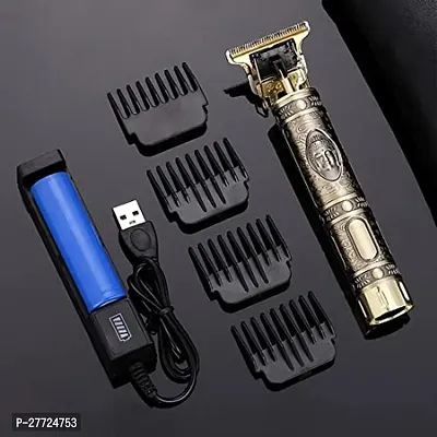 Rechargeable Hair Trimmer Mens Golden Trimmer, Buddha Style Hair Trimmer for Salon Cordless Beard Trimmer Hair Cutting Machine Professional Hair Clipper Adjustable Blade Clipper T-Blade-thumb0