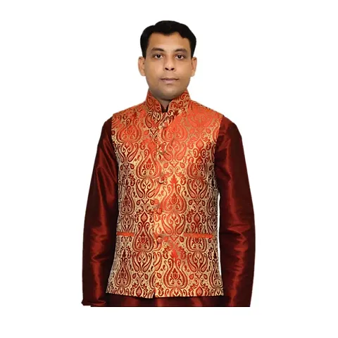 Traditional Silk Blend Ethnic Jacket