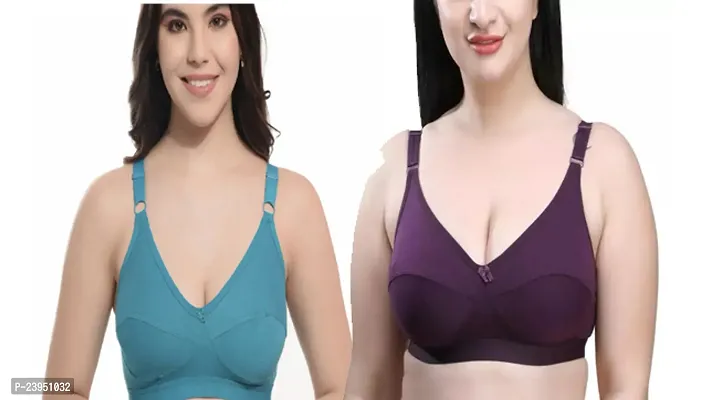 Cotton C and D Cup Bra/T-Shirt Bra/Everyday Bra Broad Strap Bra pack of 2