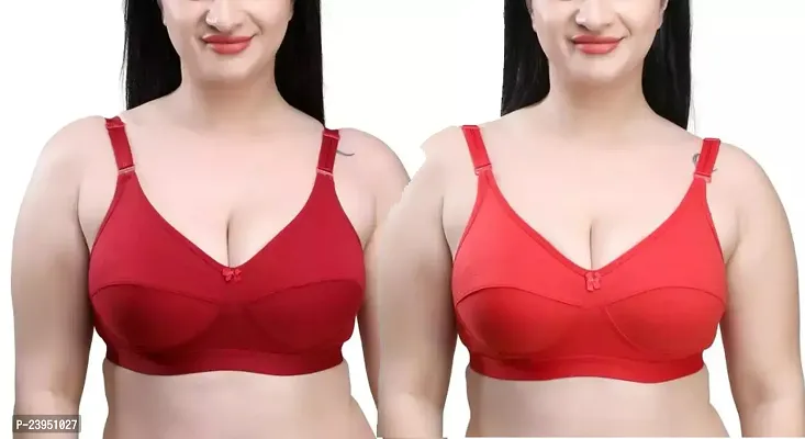 Cotton C and D Cup Bra/T-Shirt Bra/Everyday Bra Broad Strap Bra pack of 2