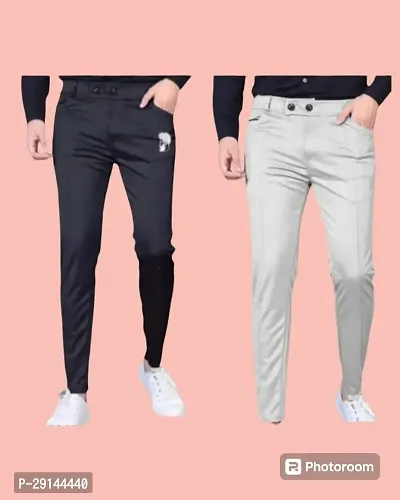 Trendy Polycotton Solid Regular Fit Track Pants for Men Combo of 2