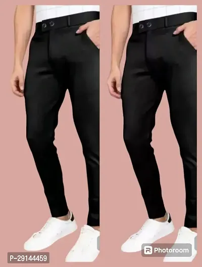 Trendy Polycotton Solid Regular Fit Track Pants for Men Combo of 2