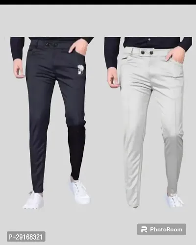 Trendy Polycotton Solid Regular Fit Track Pants for Men Combo of 2