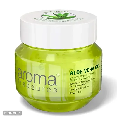 Aroma Treasures aloe vera gel for face, skin, body  hair | Paraben free aloevera gel for glowing skin sutaible for men  women (125 gm)