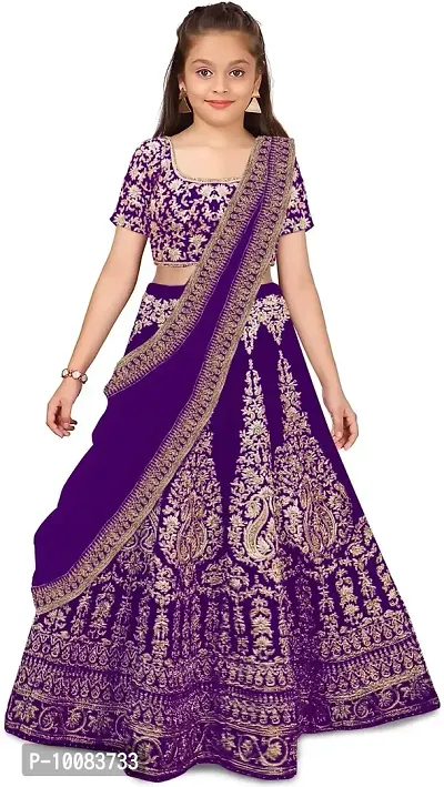 AVANI FEB KIDS LEHENGA CHOLI 4-15 (6-7 Years, Purple)