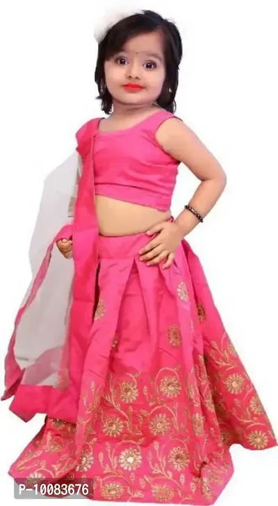 AVANI FEB KIDS READYMADE LEHENGA CHOLI (4-5 Years, Pink)-thumb3