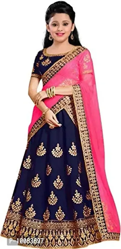 AVANI FEB SEMISTITCHED LEHENGA CHOLI 4-15 (4-5 Years, Blue)