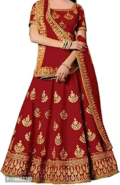 AVANI FEB SEMISTITCHED LEHENGA CHOLI 4-15 (9-10 Years, Maroon)-thumb2