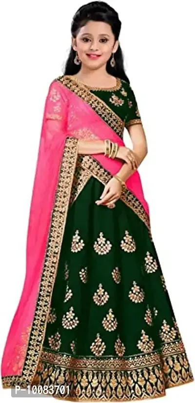 AVANI FEB SEMISTITCHED LEHENGA CHOLI 4-15 (13-14 Years, Green)-thumb0