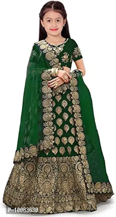 AVANI FEB KIDS SEMI STITCHED LEHENGA CHOLI 4-15 (13-14 Years, Green)-thumb0