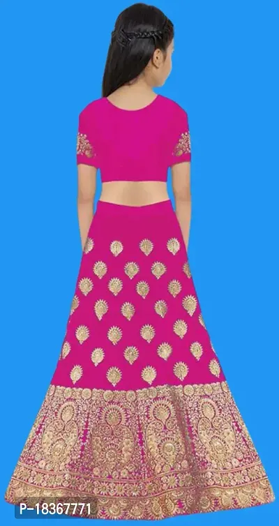 Kids Silk Lehenga Choli Dupatta Set-thumb2