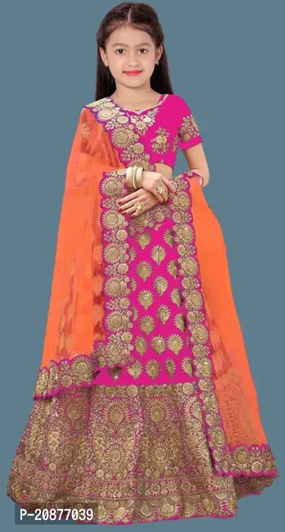 Kids Lehenga Choli Dupatta Set-thumb0