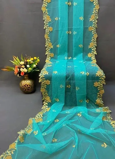 Harmi fashion Fancy Designer Embroidered, Embellished Bollywood duptta for women for casual,festive and wedding seasons