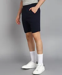 Stylish Black Polyester Solid Shorts For Men-thumb3