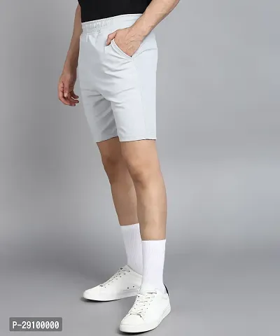 Stylish Grey Polyester Solid Shorts For Men-thumb4