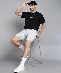 Stylish Grey Polyester Solid Shorts For Men-thumb4