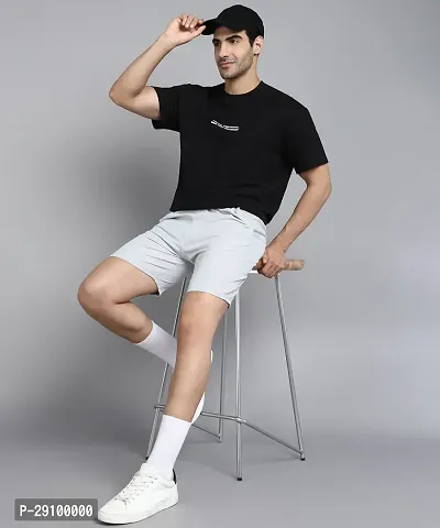 Stylish Grey Polyester Solid Shorts For Men-thumb5