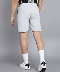 Stylish Grey Polyester Solid Shorts For Men-thumb2