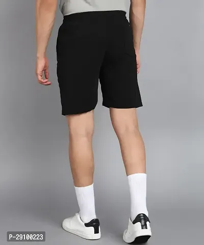 Stylish Black Polyester Solid Shorts For Men-thumb5