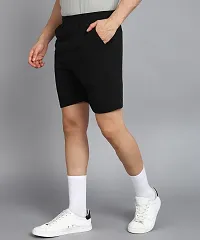 Stylish Black Polyester Solid Shorts For Men-thumb2