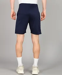 Stylish Navy Blue Polyester Solid Shorts For Men-thumb1