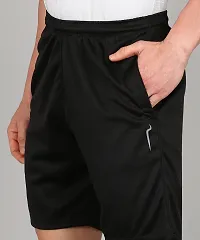 Stylish Black Polyester Solid Shorts For Men-thumb3