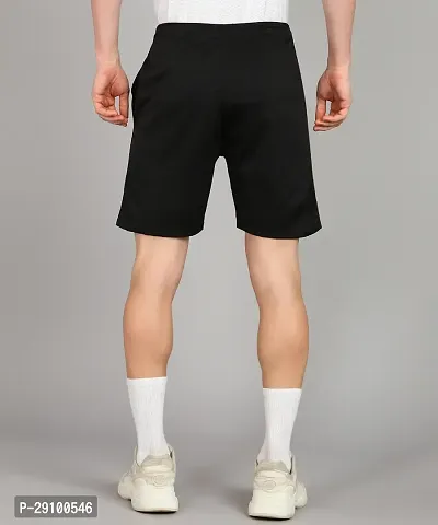 Stylish Black Polyester Solid Shorts For Men-thumb5