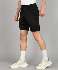 Stylish Black Polyester Solid Shorts For Men-thumb1