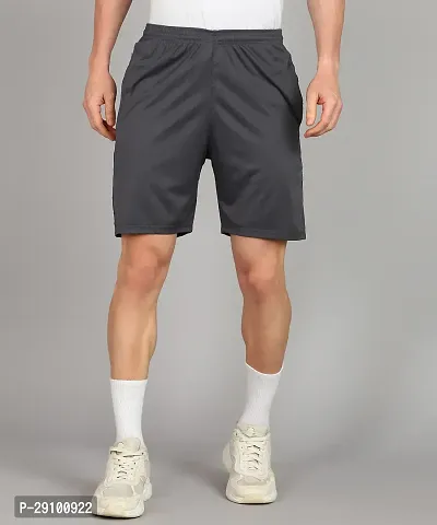 Stylish Black  Polyester Solid Shorts For Men-thumb0