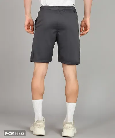 Stylish Black  Polyester Solid Shorts For Men-thumb3