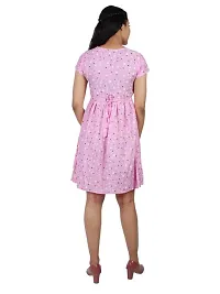 Beautiful Pink Rayon Printed Flared Kurta For Women-thumb1