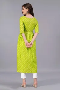 Beautiful Green Rayon Printed A-Line Kurta For Women-thumb1