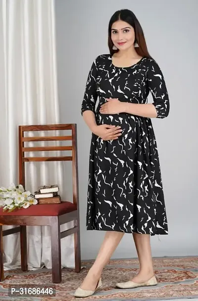 Beautiful Black Rayon Printed Anarkali Kurta For Women