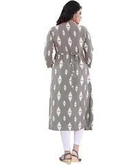 Beautiful Grey Rayon Printed A-Line Kurta For Women-thumb1