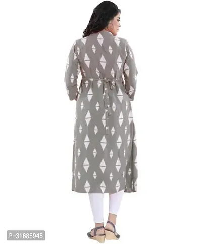 Beautiful Grey Rayon Printed A-Line Kurta For Women-thumb2