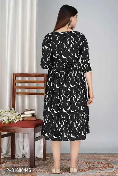 Beautiful Black Rayon Printed Anarkali Kurta For Women-thumb2